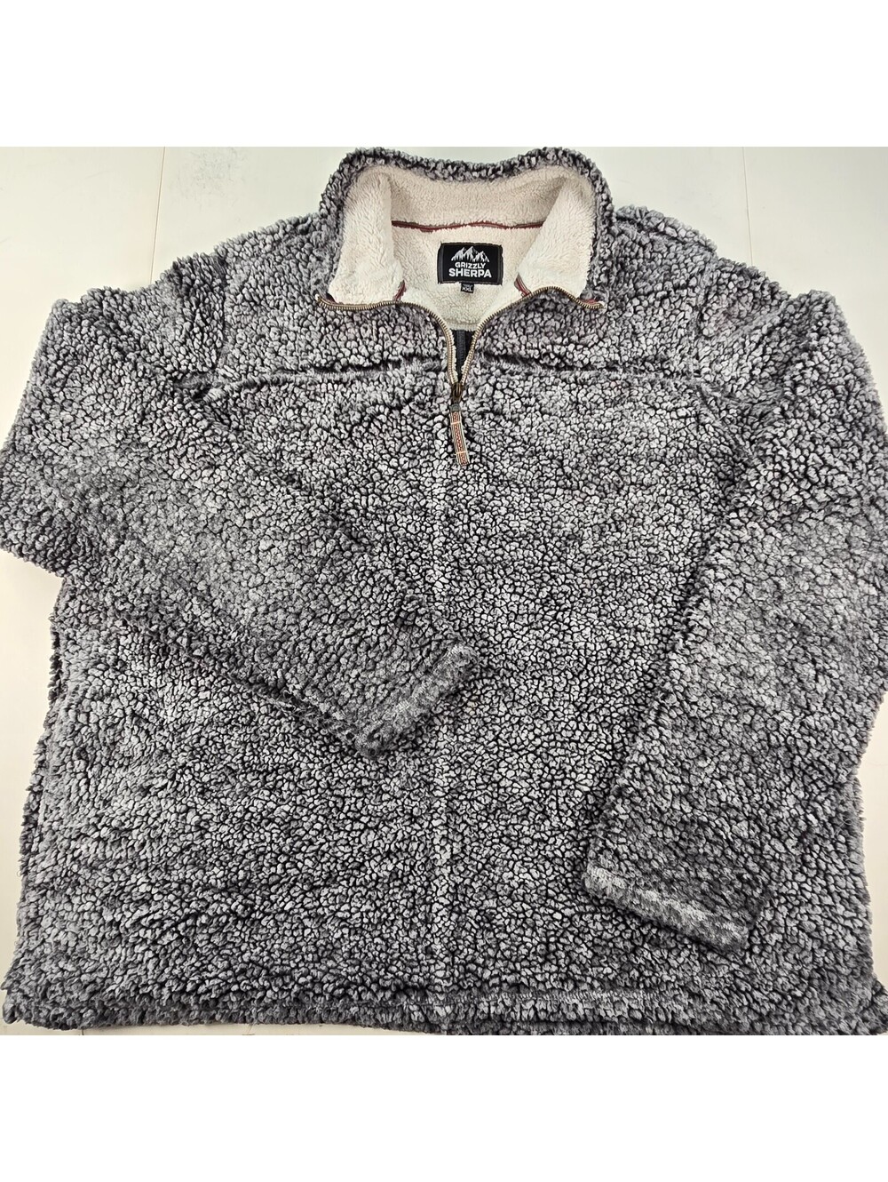 Grizzly Sherpa Grey Men's Quarter Zip Jacket/Coat Size 2XL